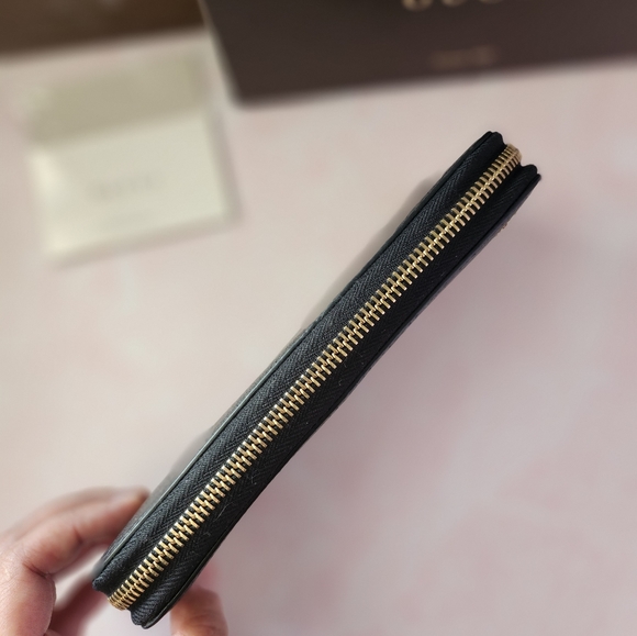 100% AUTHENTIC Gucci GG Long Zippy Wallet Black Complete Inclusion with Box - Picture 2 of 6